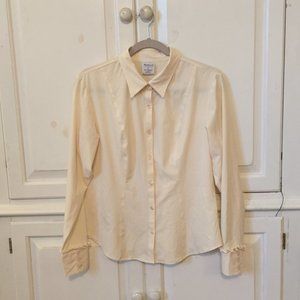 Westbound women's cream button down shirt size medium
